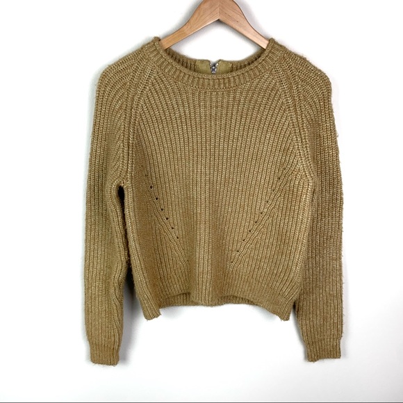 Anthropologie Sweaters - Anthropologie Pepin Gold Crop Sweater M NWT